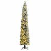 vidaXL &Uacute;zky vianočn&yacute; stromček 300 LED, zasnežen&yacute; s guľami 270 cm