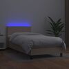 vidaXL Boxspring posteľ matrac a LED kapučínová 90x190 cm umelá koža