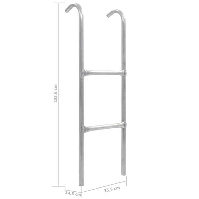 vidaXL Dvojstupňový trampolínový rebrík oceľový 102,5 cm strieborný