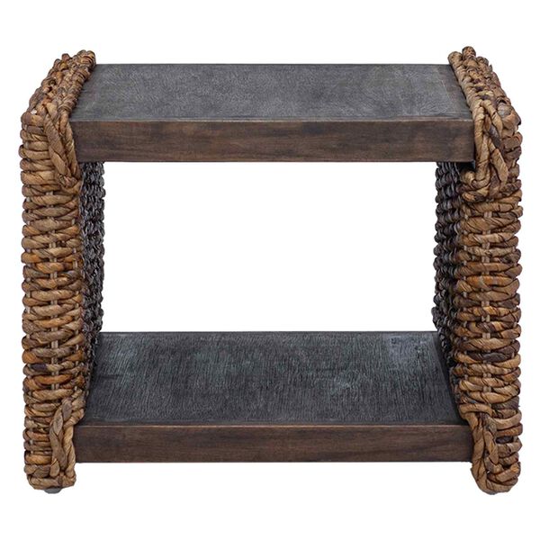 vidaXL Bočný stôl Prírodná 44.5 x 45 x 45 cm Masívne mahagónové drevo