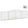 vidaXL Obl&uacute;kov&eacute; gabi&oacute;nov&eacute; ko&scaron;e 2 ks 400x30x100/120cm pozinkov. železo