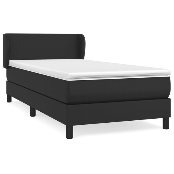 vidaXL Boxspring posteľ s matracom čierny 90x190 cm umelá koža