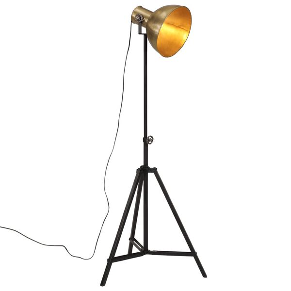 vidaXL Podlahová lampa 25 W starožitná mosadzná 61x61x90/150 cm E27