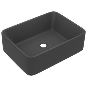 vidaXL Luxusn&eacute; um&yacute;vadlo matn&eacute; tmavosiv&eacute; 41x30x12 cm keramick&eacute;
