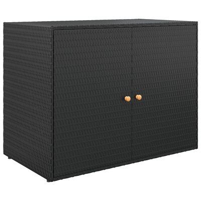 vidaXL Záhradná úložná skriňa čierna 100x55,5x80 cm polyratan