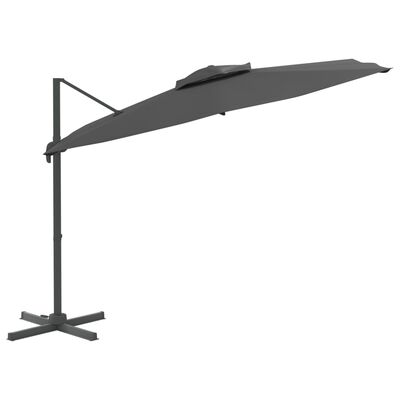 vidaXL Dvojitý konzolový dáždnik antracitový 300x300 cm