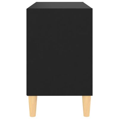 vidaXL TV stolík nohy z masívneho dreva čierny 69,5x30x50 cm