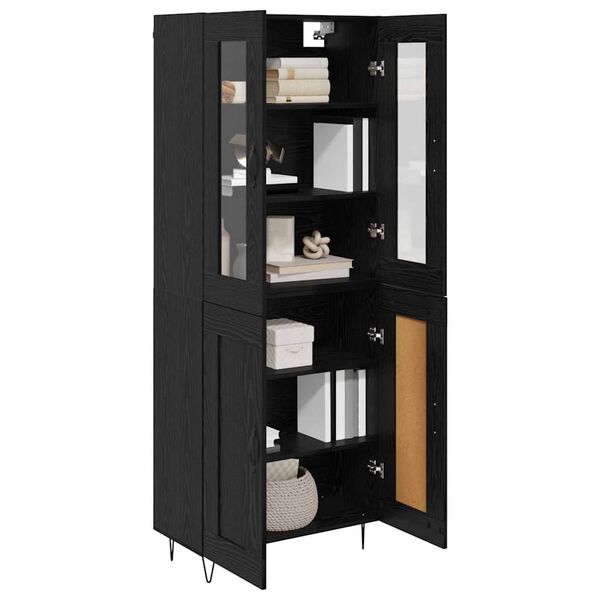 vidaXL Highboard Čierny dub 69,5 x 34 x 90 cm Kompozitn&eacute; drevo