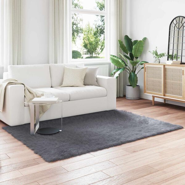 vidaXL Falo&scaron;n&yacute; ovč&iacute; kožu&scaron;inov&yacute; koberec Tafalla Antracit 120 x 170 cm