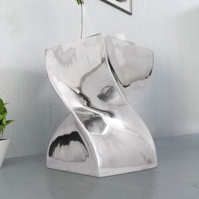 vidaXL Konferenčný stolík/stolička v skrútenom tvare, hliník, strieborná