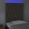vidaXL Čelo postele s LED sivohned&eacute; 80x7x118/128 cm l&aacute;tka