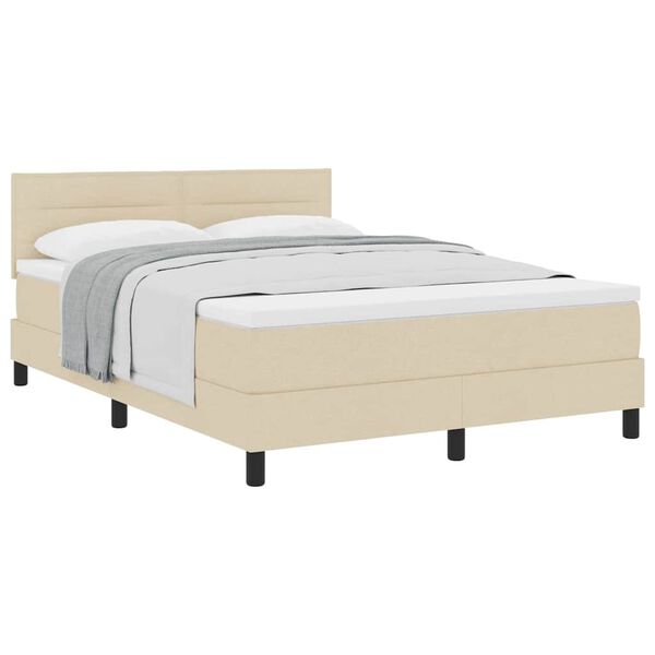 vidaXL Posteľ boxspring s matracom Kr&eacute;mov&aacute; 140 x 200 cm l&aacute;tka