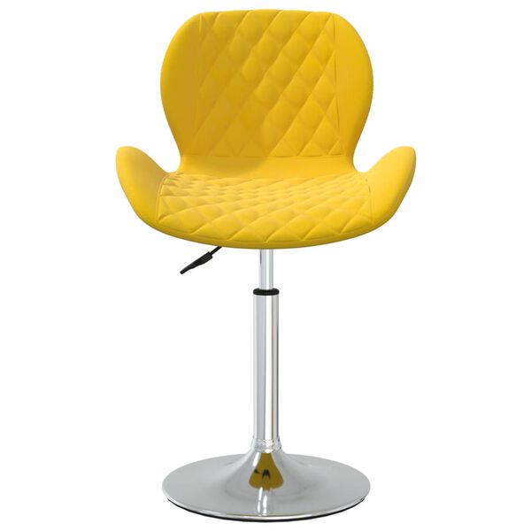 vidaXL Otočn&aacute; jed&aacute;lensk&aacute; stolička horčicovo-žlt&aacute; zamatov&aacute;