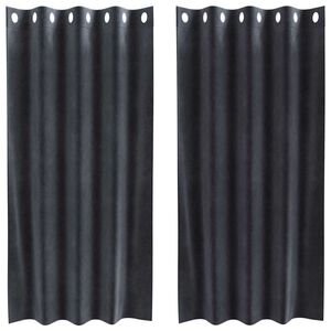 vidaXL Zatemňovacie z&aacute;vesy 2 pcs Tmavo &scaron;ed&aacute; 140 x 175 cm Zamat