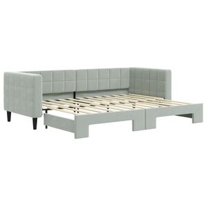vidaXL Denn&aacute; posteľ s rozkladacou posteľou bledosiv&aacute; 80x200 cm zamat