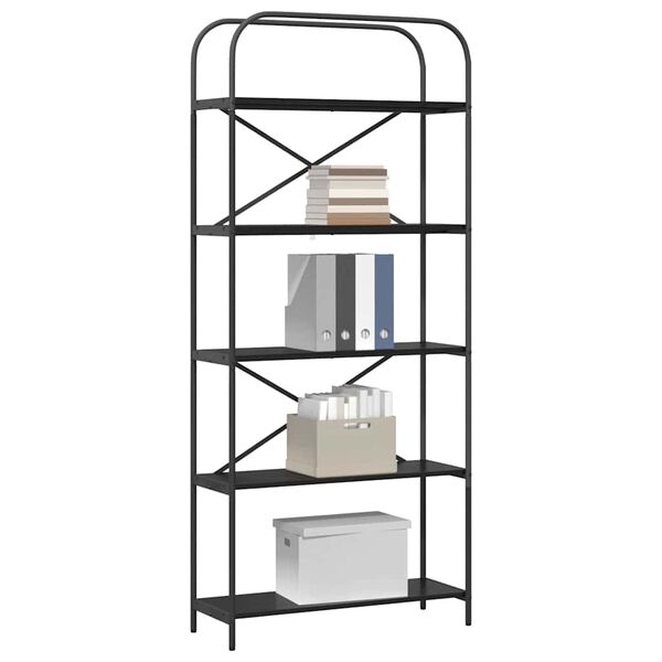 vidaXL Reg&aacute;l na knihy Čierny dub 80 x 30 x 183 cm Kompozitn&eacute; drevo