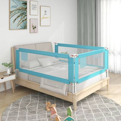 vidaXL Zábrana na detskú posteľ modrá 160x25 cm látka