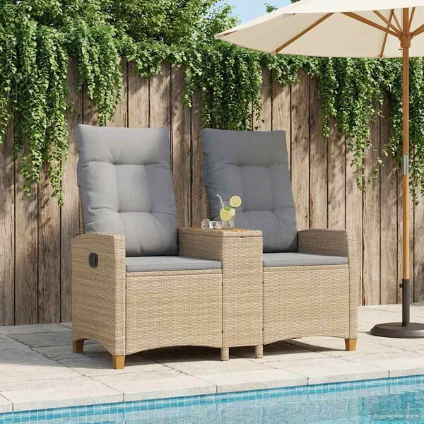 vidaXL Hojdačka s tabletou Beige a svetlo &scaron;ed&aacute; 126 x 65 x 112 cm