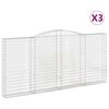 vidaXL Obl&uacute;kov&eacute; gabi&oacute;nov&eacute; ko&scaron;e 3ks 400x30x180/200cm pozinkovan&eacute; železo