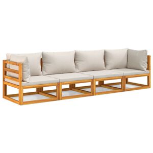 vidaXL 4-dielna z&aacute;hradn&aacute; sedacia s&uacute;prava bledosiv&eacute; vank&uacute;&scaron;e mas&iacute;v