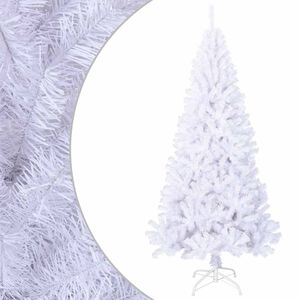 vidaXL Umel&yacute; vianočn&yacute; stromček s hust&yacute;m ihlič&iacute;m, biely 210 cm, PVC