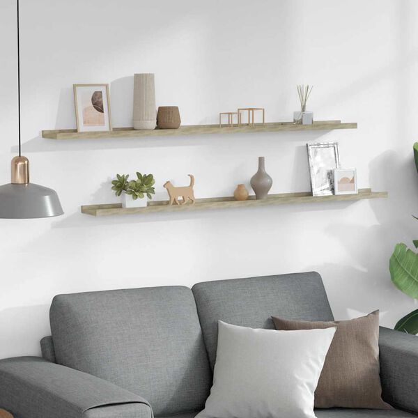 vidaXL N&aacute;stenn&eacute; police 2 ks, dub sonoma 115x9x3 cm