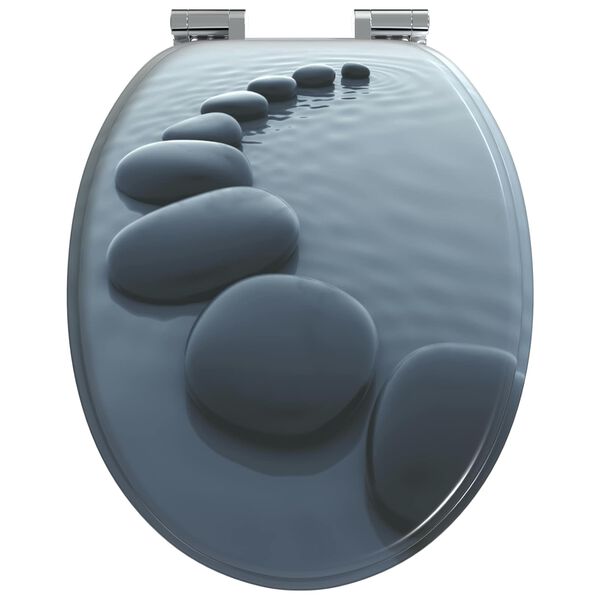 vidaXL Sedenie na toaletu s tich&yacute;m zatv&aacute;ran&iacute;m Biely 44 x 38 cm