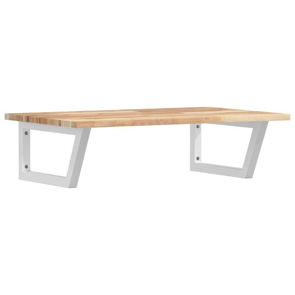 vidaXL Polica pod um&yacute;vadlo n&aacute;stenn&aacute; oceľ a ak&aacute;ciov&yacute; mas&iacute;v