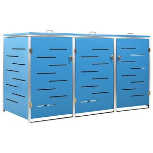 vidaXL Ohrada na 3 odpadkov&eacute; ko&scaron;e 207x77,5x115 cm nehrdzavej&uacute;ca oceľ