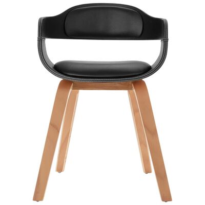 vidaXL Jedálenská stolička čierna umelá koža a ohýbané drevo