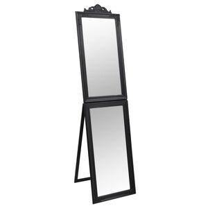 vidaXL Voľne stojace zrkadlo čierne 45x180 cm
