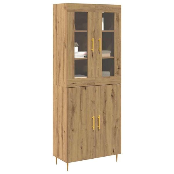 vidaXL Highboard Nástenný 2 pcs Remeselný dub 69,5 x 34 x 180 cm