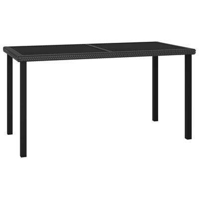 vidaXL Záhradný jedálenský stôl čierny 140x70x73 cm polyratanový