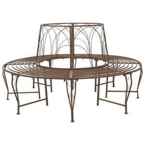 vidaXL Stromov&aacute; lavička 8-Počet miest &Oslash; 160 x 89 cm Oceľ Antik hned&aacute;