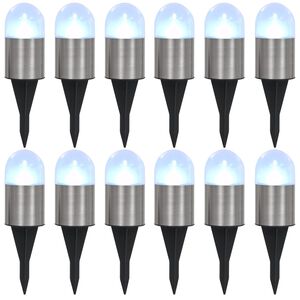 vidaXL Zapusten&eacute; sol&aacute;rne svetl&aacute; do zeme 12 ks, LED svetl&aacute;, biele