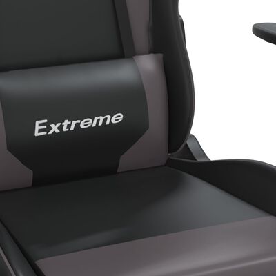 vidaXL Herná stolička čierna a sivá umelá koža