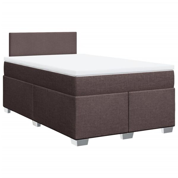 vidaXL Boxspring posteľ s matracom tmavohned&aacute; 120x190 cm l&aacute;tka