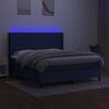 vidaXL Posteľ boxsping s matracom a LED modr&aacute; 160x200 cm l&aacute;tka