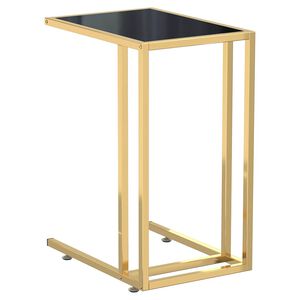 vidaXL Poč&iacute;tačov&yacute; bočn&yacute; stol&iacute;k čierny 50x35x65 cm tvrden&eacute; sklo