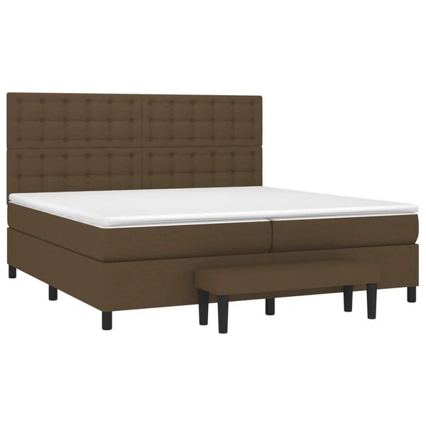 vidaXL Boxspring posteľ s matracom tmavohned&aacute; 200x200 cm l&aacute;tka