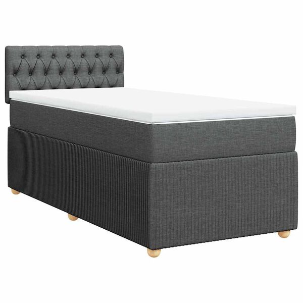 vidaXL Boxspring posteľ s matracom tmavosiv&aacute; 100x200 cm l&aacute;tka