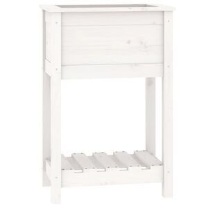 vidaXL Kvetin&aacute;č s policou biely 54x34,5x81 cm mas&iacute;vna borovica