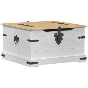 vidaXL storage box Biela 78 x 78 x 45 cm Mas&iacute;vne borovicov&eacute; drevo