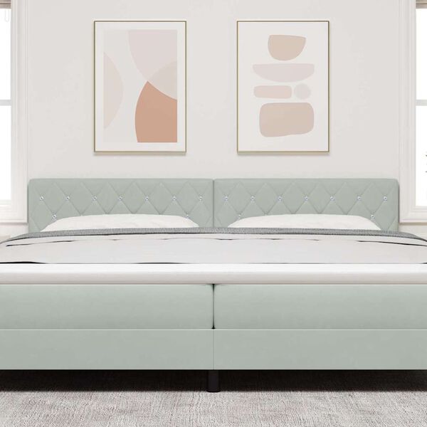 vidaXL Zadn&eacute; čelo s čelnou doskou Svetlosiv&aacute; 200 cm Umel&aacute; koža