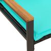 vidaXL lavička s vank&uacute;&scaron;om Čierna a tyrkysov&aacute; 115 x 65 x 72 cm Ratan