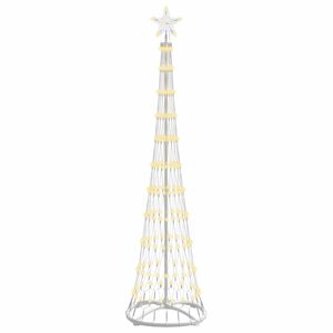 vidaXL LED vianočn&yacute; stromček Tepl&aacute; biela 51 x 51 x 190 cm Kov
