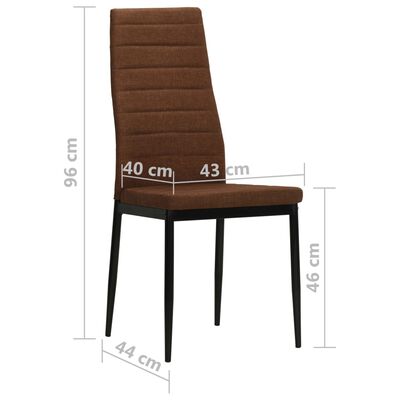 vidaXL Jedálenské stoličky 6 ks, hnedé, látka