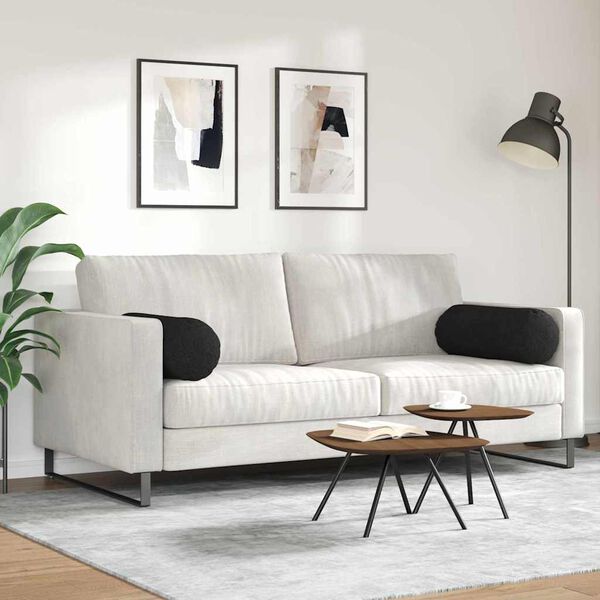 vidaXL Podložkové vankúše 2 pcs Čierna Ø 25 x 70 cm látka