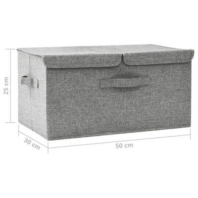 vidaXL Úložný box látkový 50x30x25 cm sivý