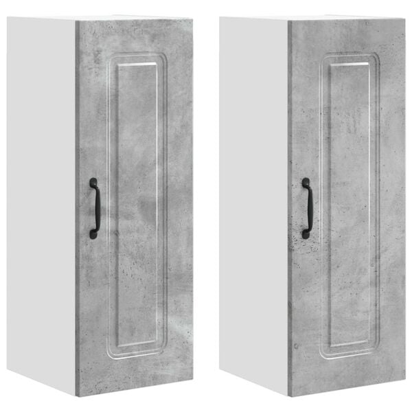 vidaXL Kuchynsk&aacute; skriňa Kalmar 2 pcs Bet&oacute;nov&aacute; &scaron;ed&aacute; 30 x 31 x 80 cm